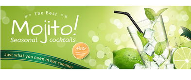 清爽一夏，盡在EPS莫吉托飲品廣告展板海報(bào)